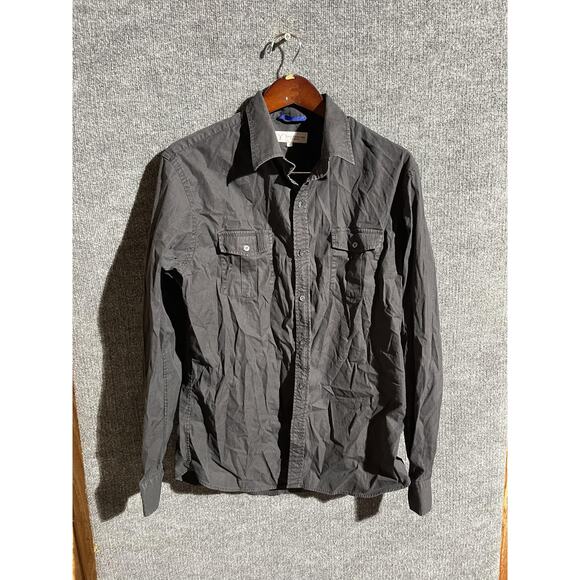 Teddy Stratford Shirt Mens Small Tag 5 Gray Ripstop Button Front Long Sleeve - Picture 1 of 7